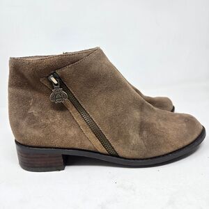 BETTYE MULLER CONCEPTS Trinity Bootie Brown Suede Leather Size 7 Side Zip